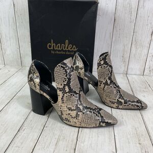 Charles David Snake Print Ankle Boots
